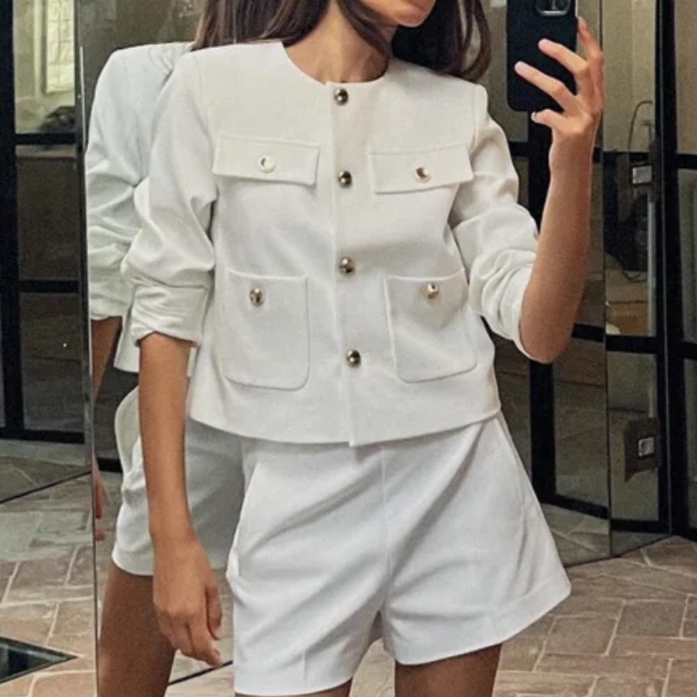Zara Tweed Blazer Crop Jacket